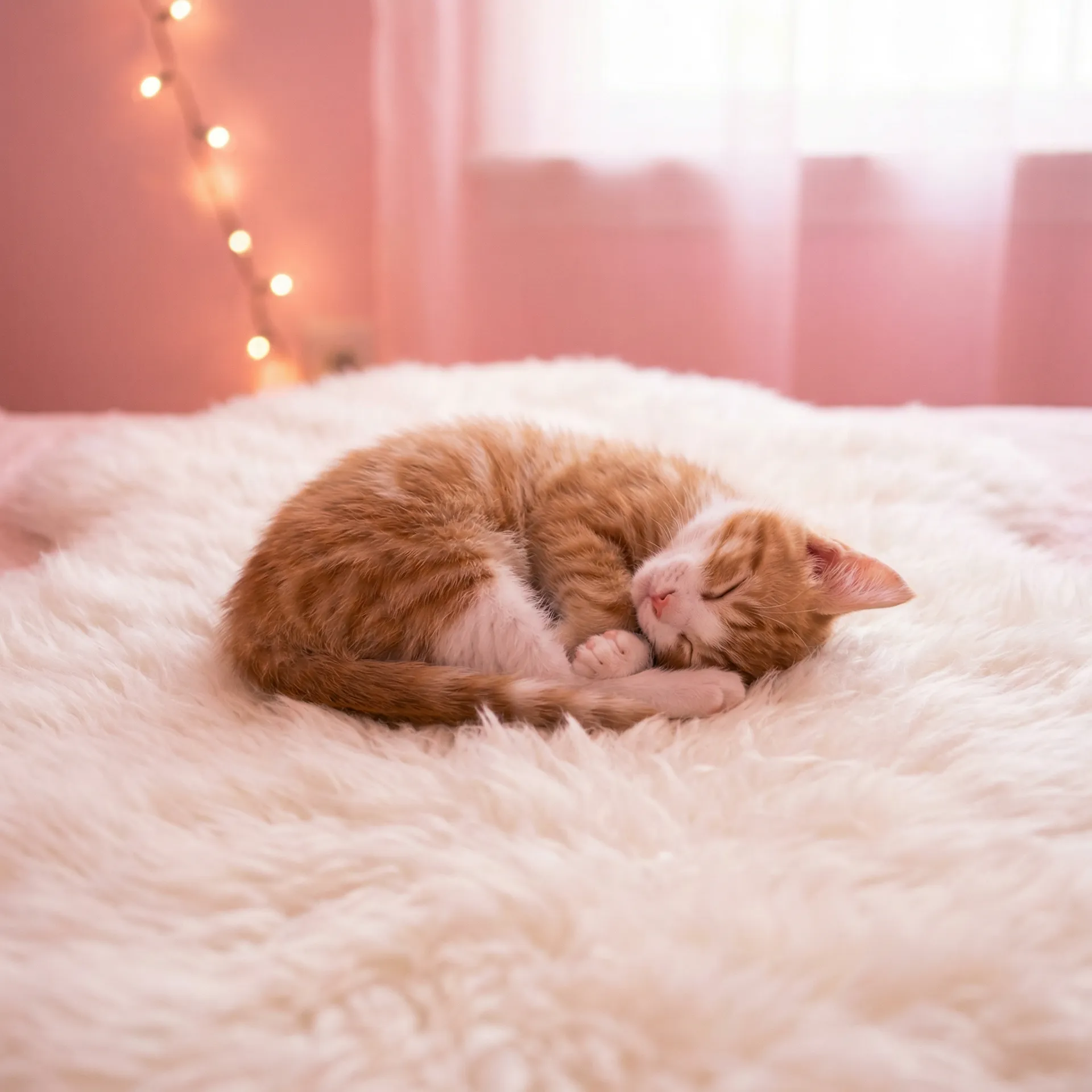 小猫蜷成一团入睡 - 半夜打扑克疼的视频