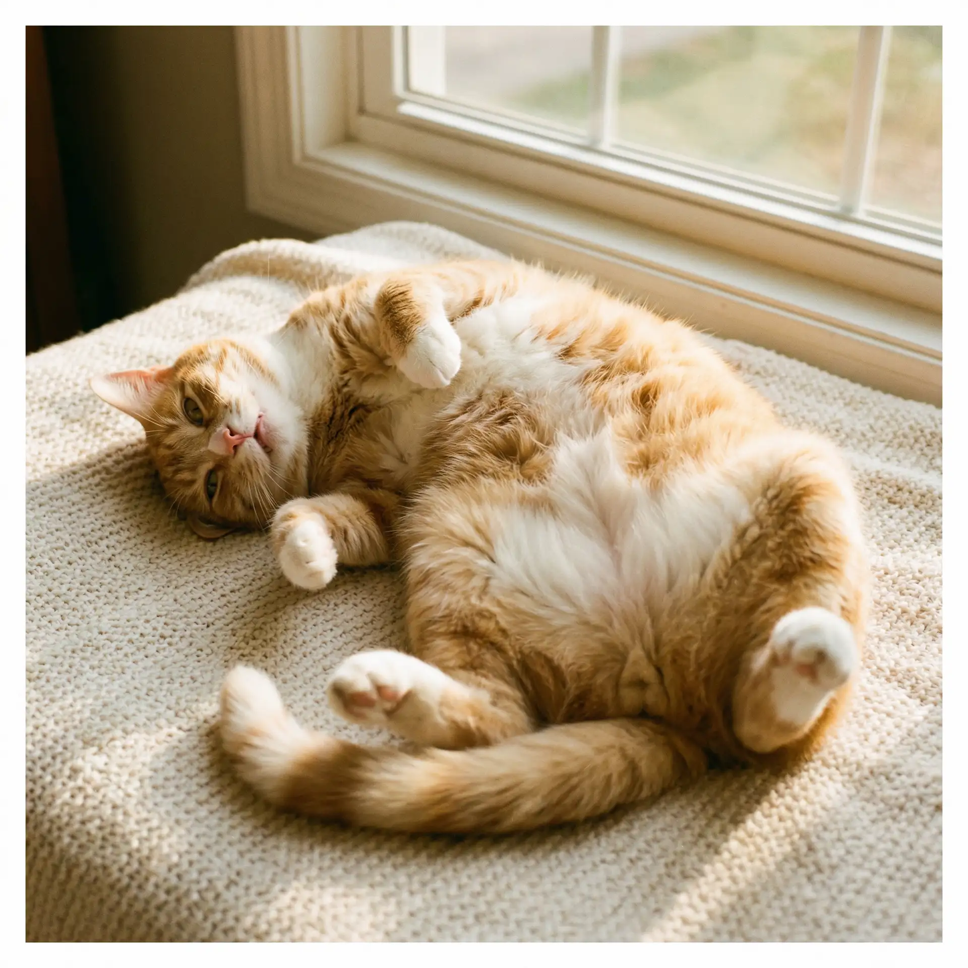 猫咪仰躺露出肚皮 - 半夜打扑克疼的视频